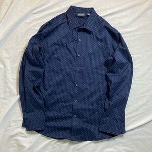 Van Heusen Men's Navy Patterned Dress Shirt
